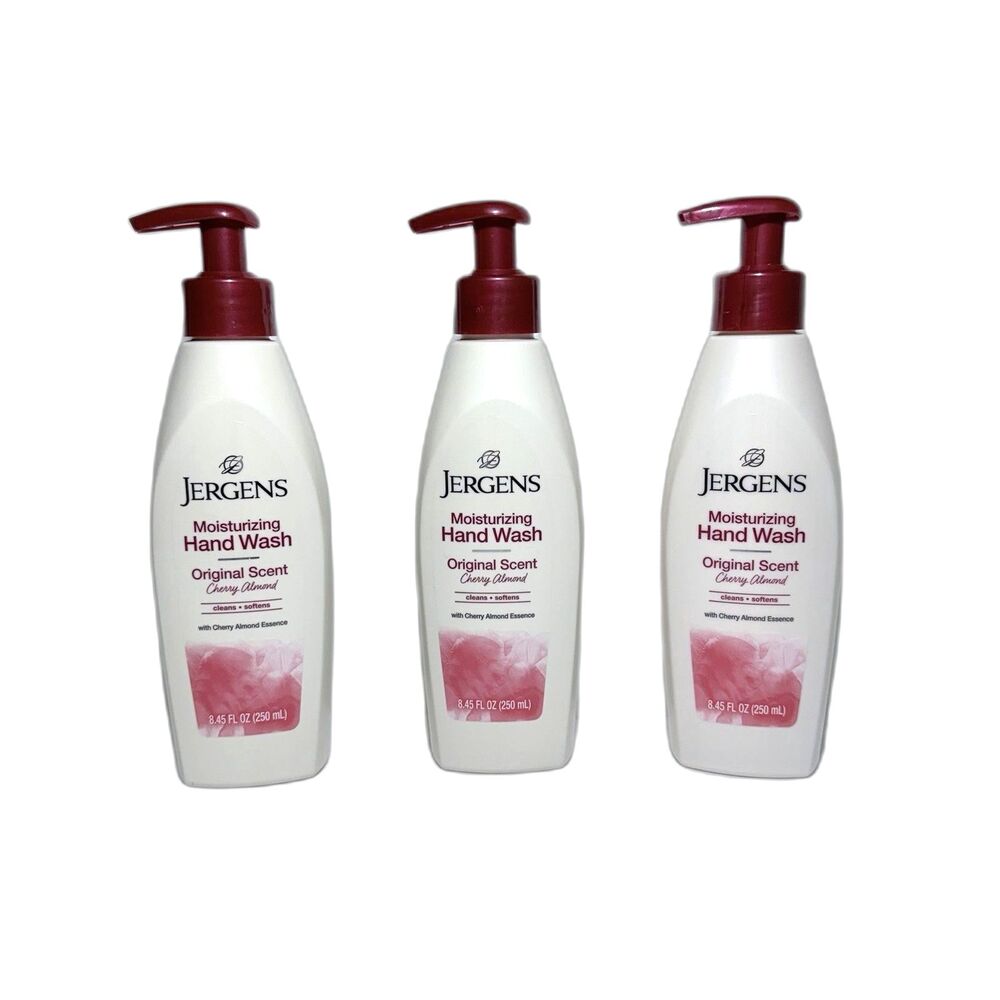 JERGENS CHERRY ALMOND HAND WASH ORIGINAL SCENT 8.45 FL OZ NEW 3-Pack
